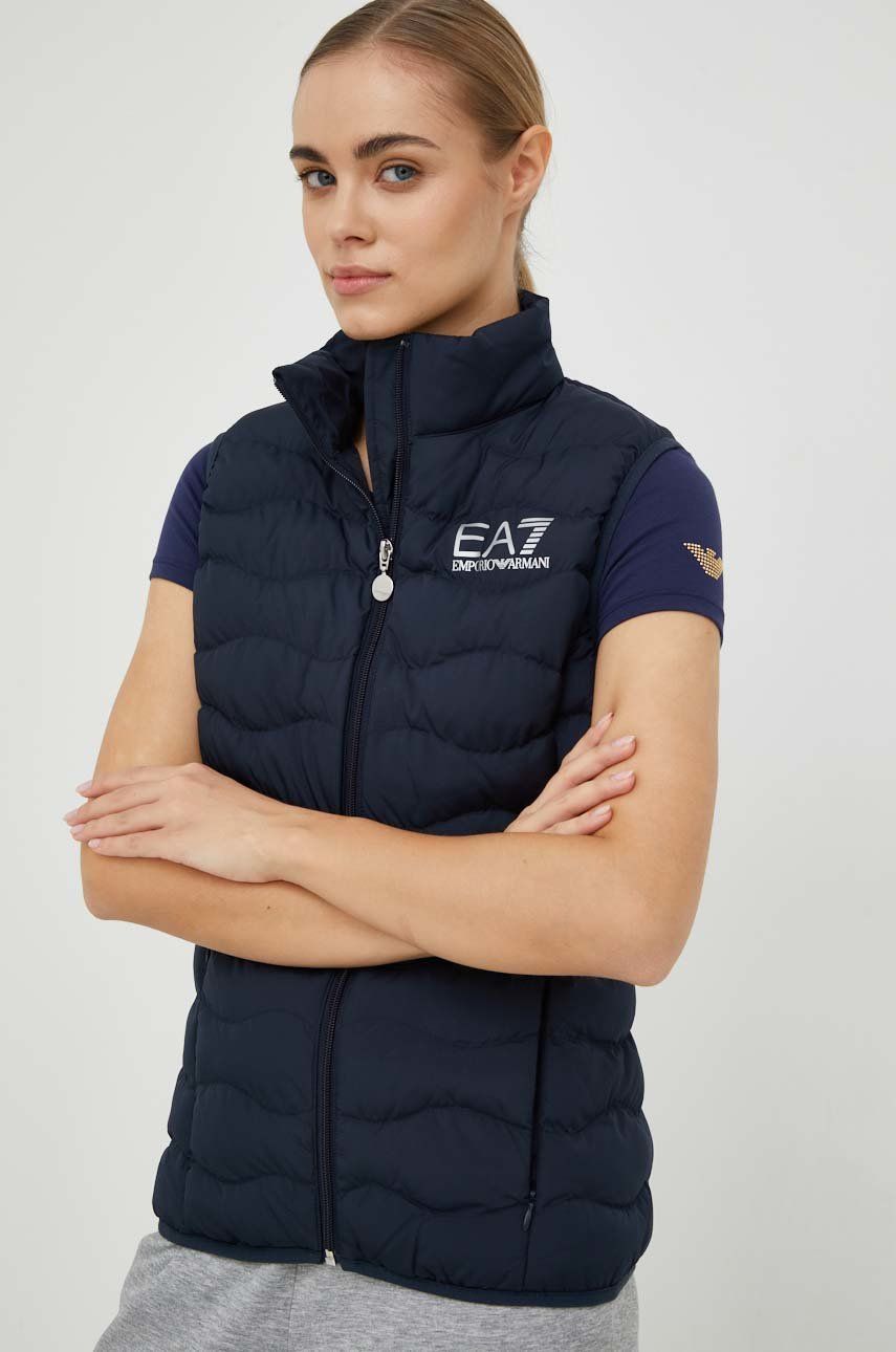 EA7 Emporio Armani vesta femei, culoarea negru, de tranzitie answear.ro imagine noua gjx.ro