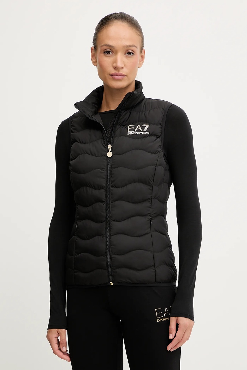 EA7 Emporio Armani vesta femei, culoarea negru, de tranzitie