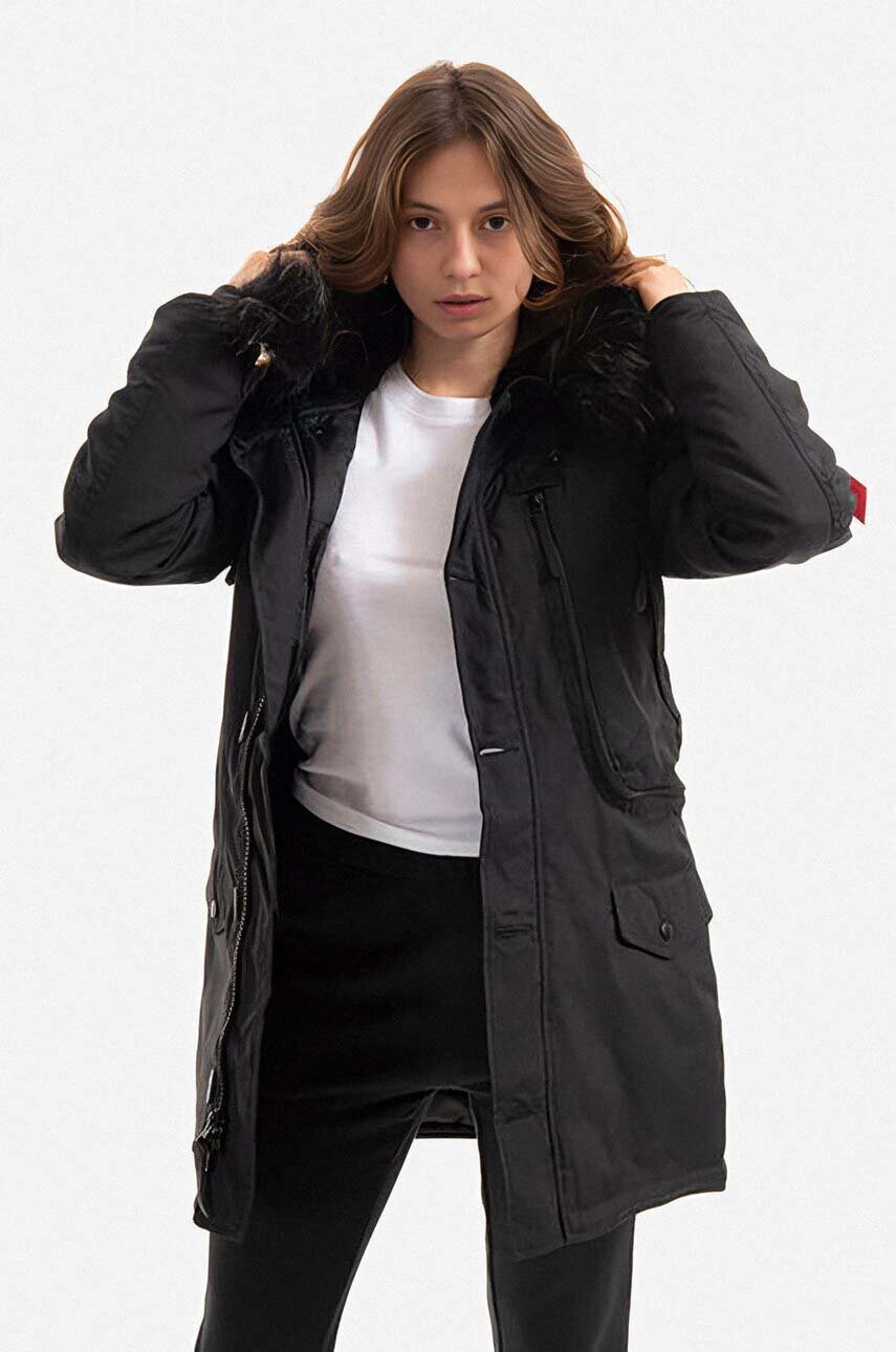 Alpha Industries geacă Polar Jacket femei, culoarea negru, de iarnă 123002.404-black