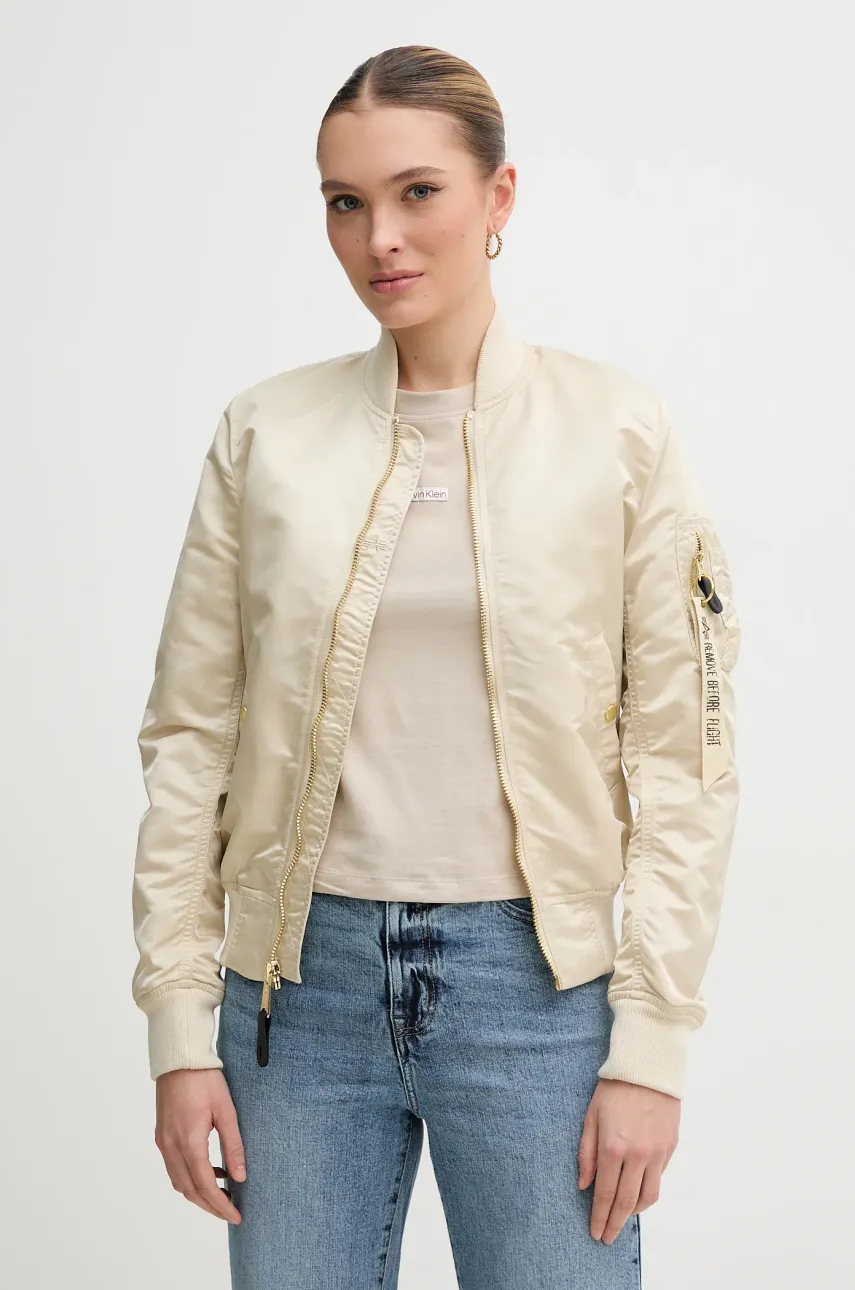 Alpha Industries geacă bomber MA-1 VF LW femei, culoarea bej, de tranzitie