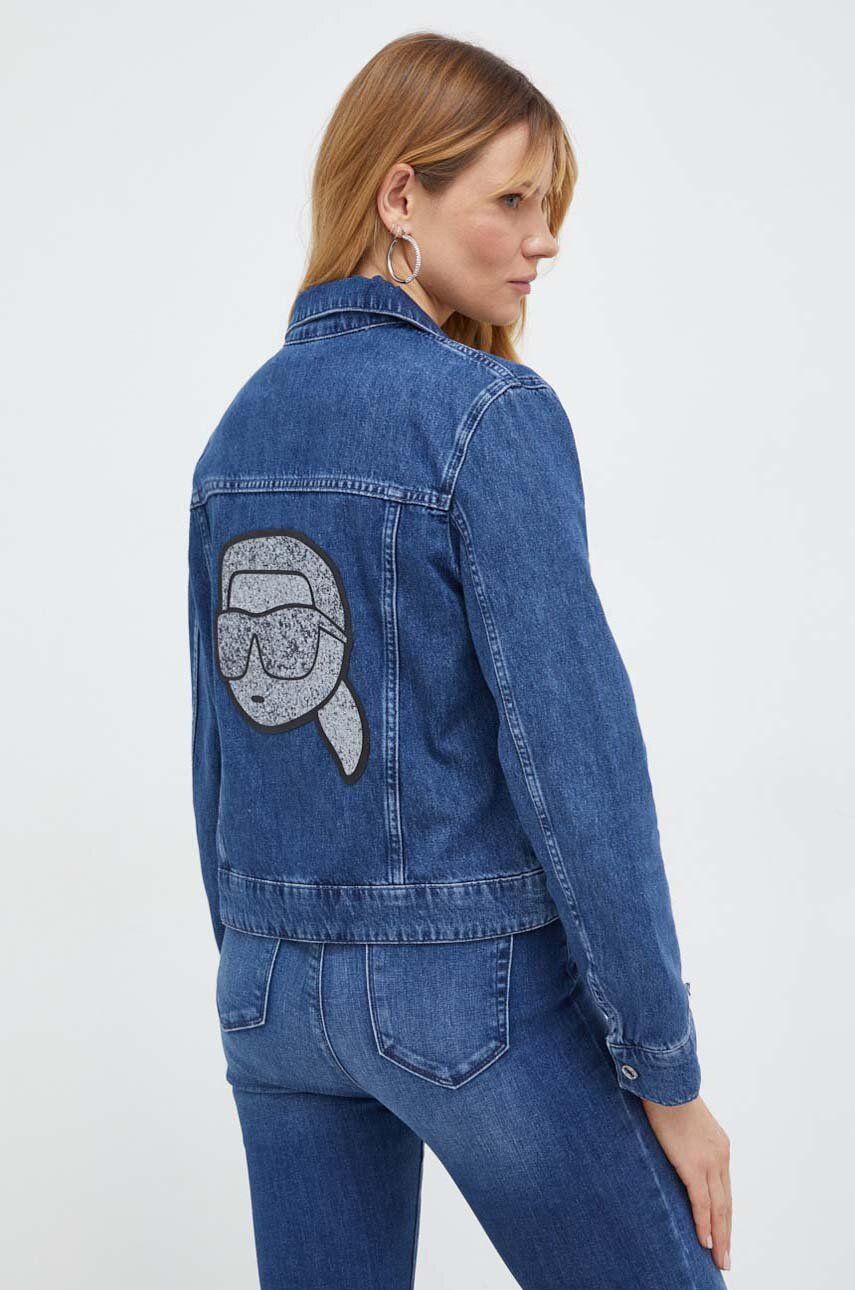 Džínová bunda Karl Lagerfeld dámská, přechodná