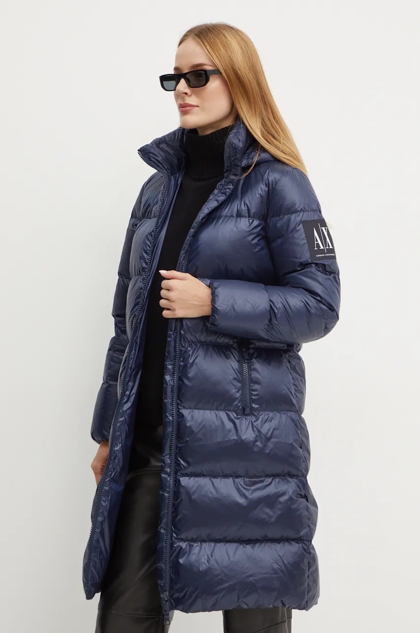 

Пухено яке Armani Exchange в тъмносиньо зимен модел XW000251 AF10860, Тъмносин