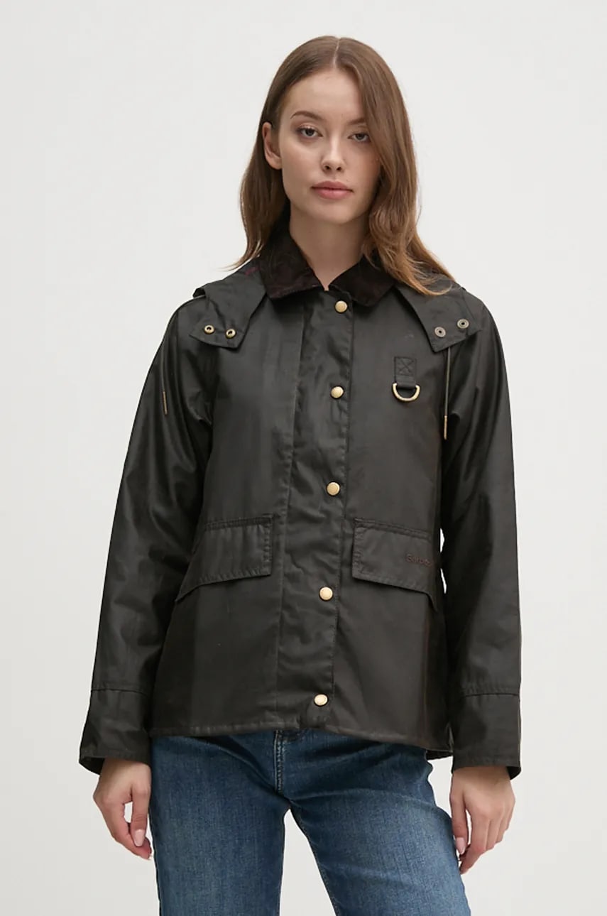 Barbour geaca femei, culoarea maro, de tranzitie, LWX1081