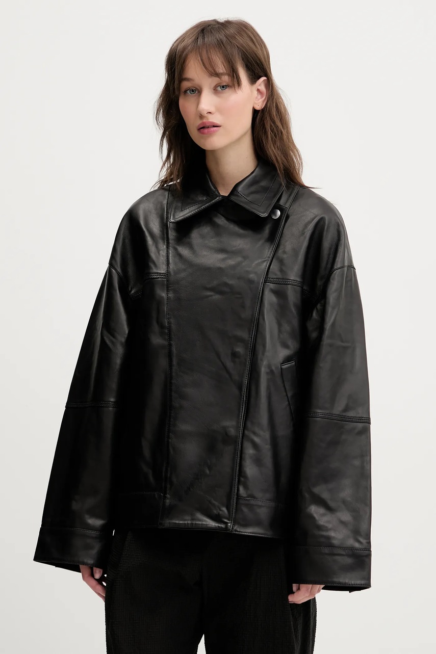 Bimba y Lola Δερμάτινο μπουφάν Bimba Y Lola χρώμα: μαύρο, 242BR0403.10000