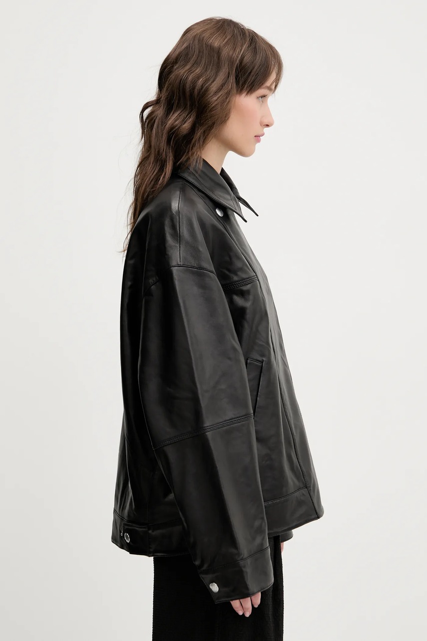 Δερμάτινο μπουφάν Bimba Y Lola χρώμα: μαύρο, 242BR0403.10000 φωτογραφία