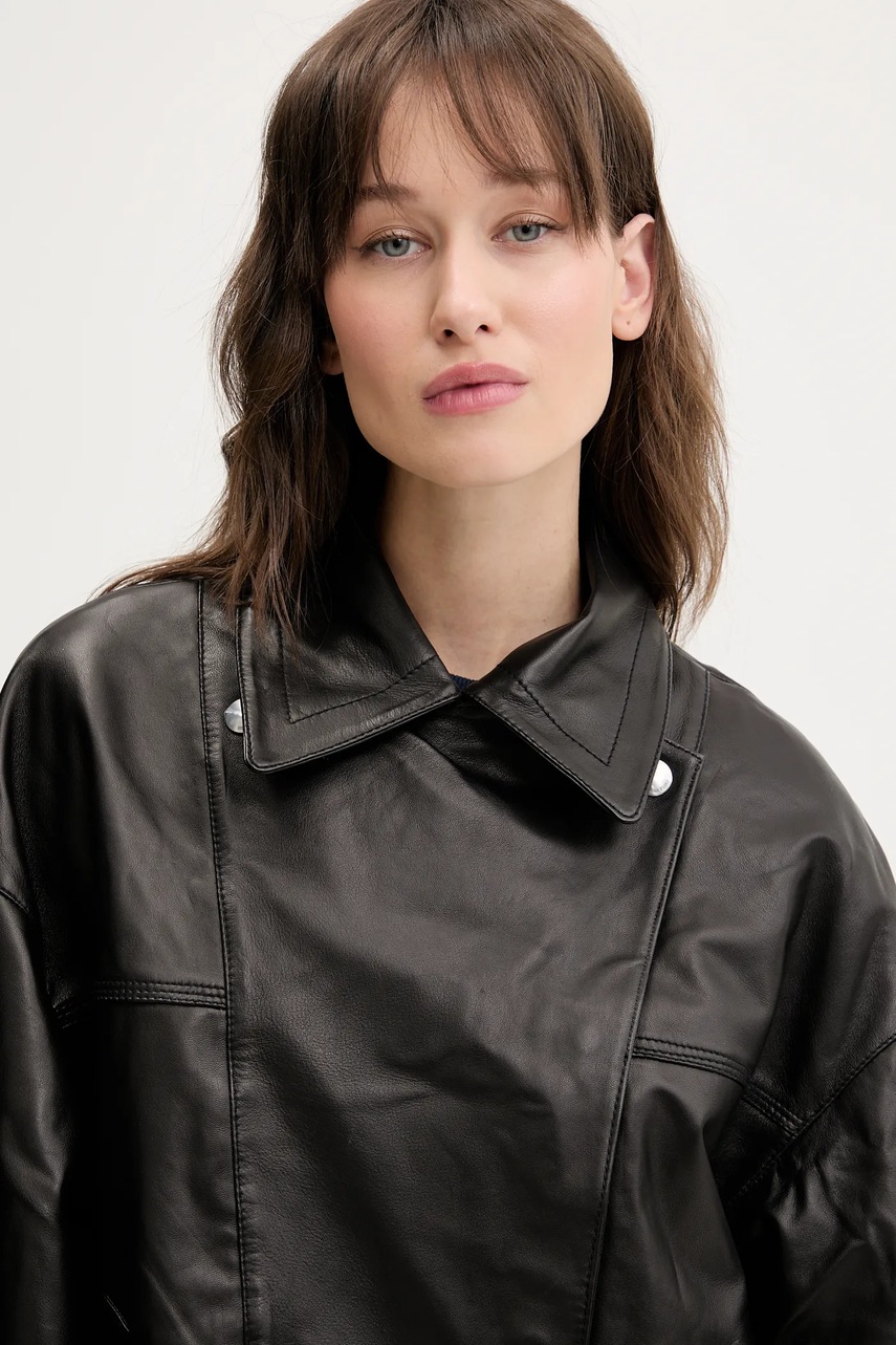 Δερμάτινο μπουφάν Bimba Y Lola χρώμα: μαύρο, 242BR0403.10000 φωτογραφία