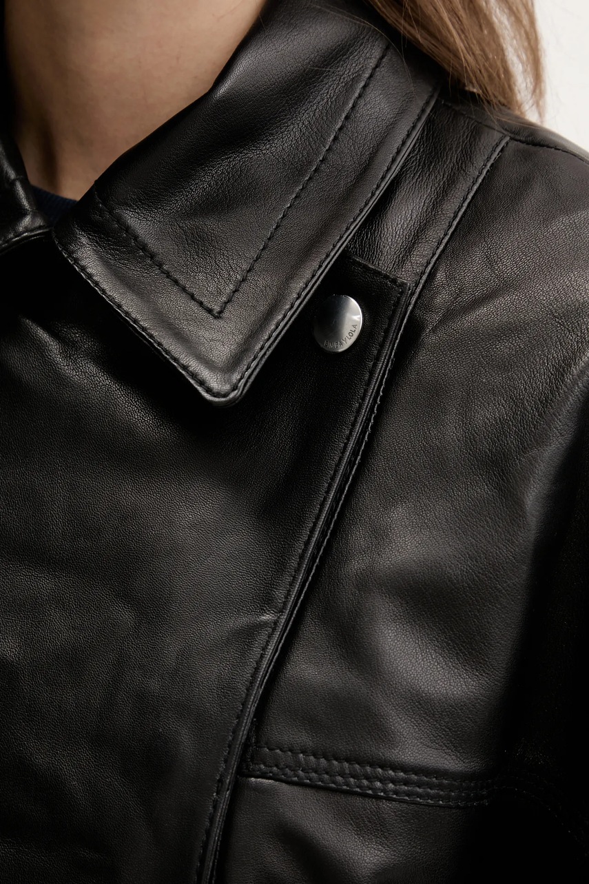 Δερμάτινο μπουφάν Bimba Y Lola χρώμα: μαύρο, 242BR0403.10000 φωτογραφία