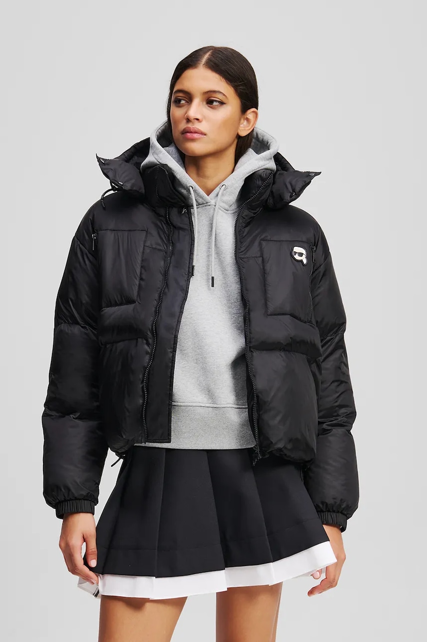 Karl Lagerfeld geacă de puf culoarea negru, de iarna, A3W15020