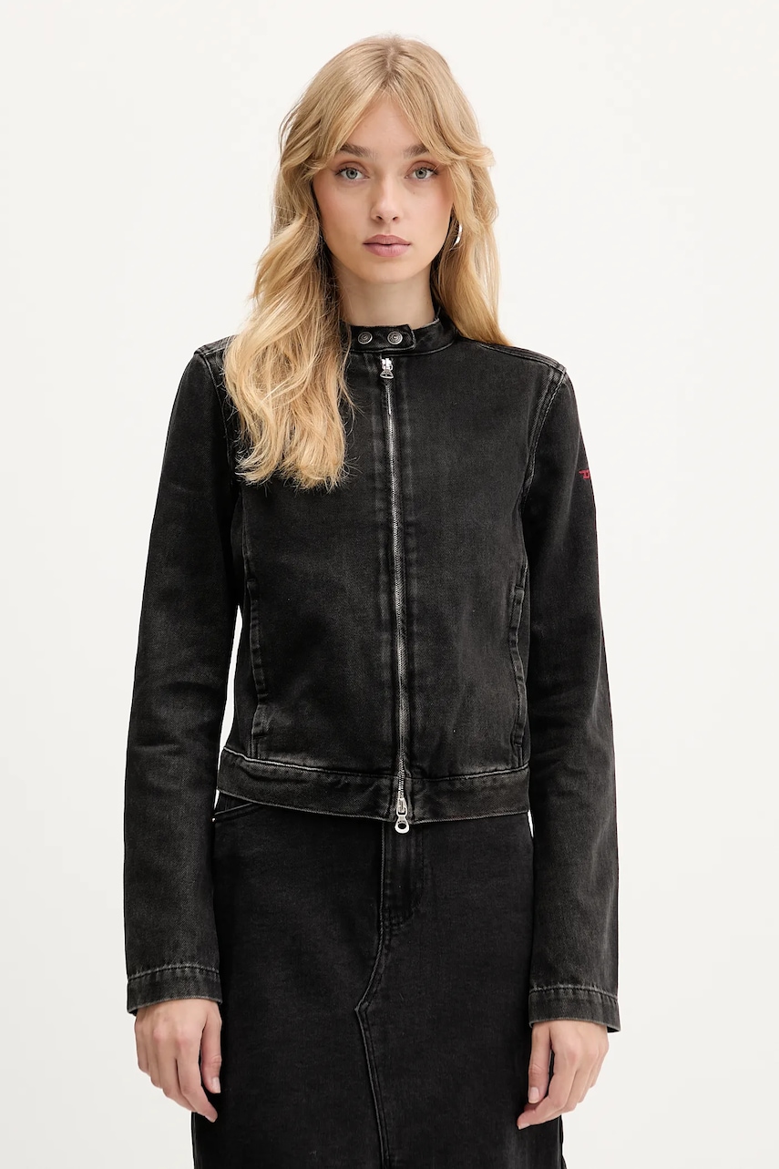 Diesel geacă jeans DE-MORNIN JACKET culoarea negru, de tranziție, A13434.09I35