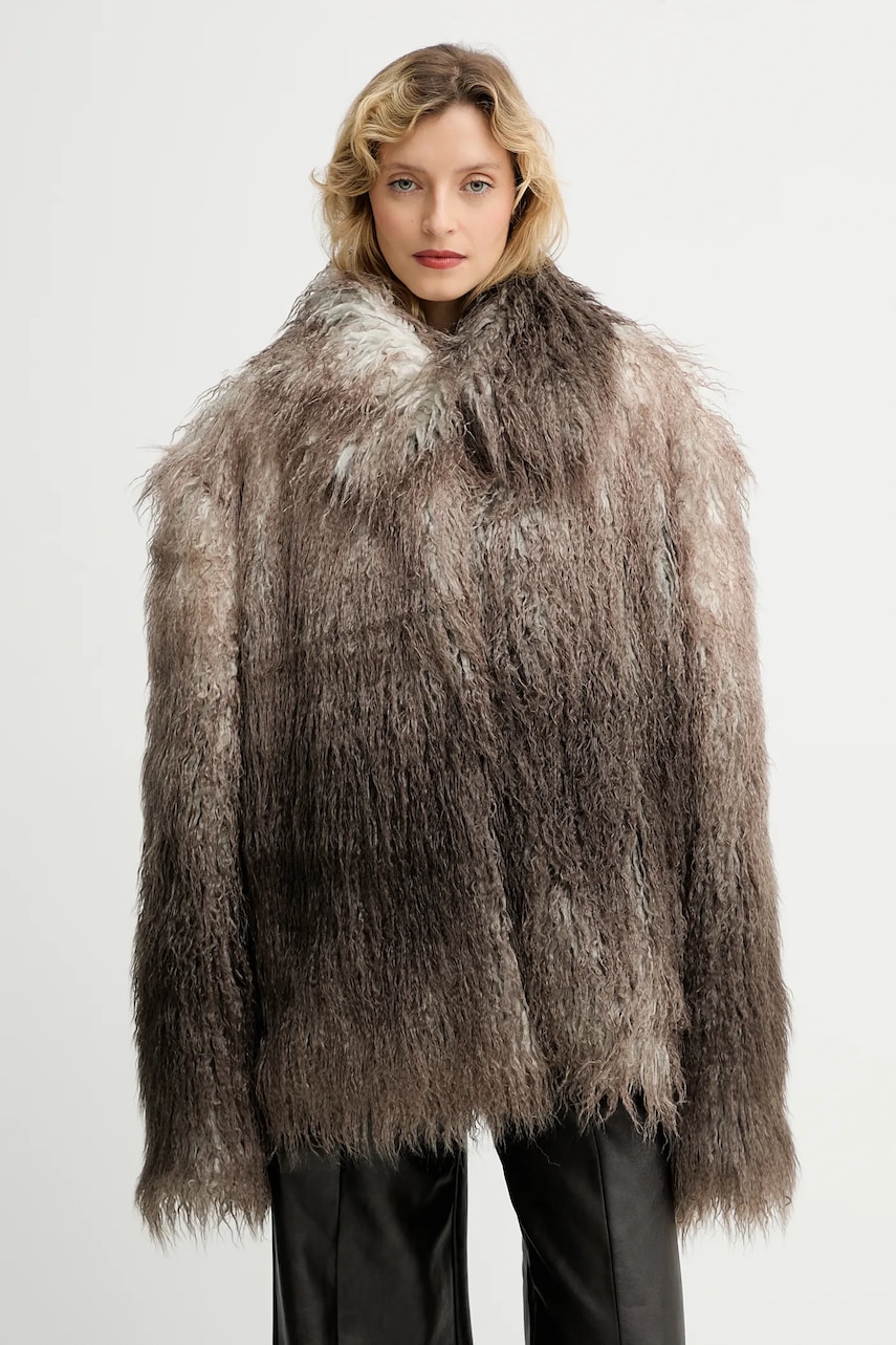 MMC STUDIO palton culoarea maro, FLORO.FUR