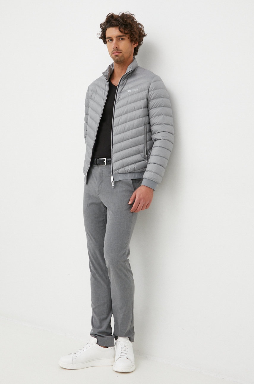 

Пуховая куртка Armani Exchange мужская цвет серый зимняя