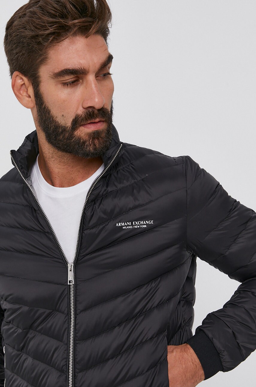 Armani exchange geacă de puf bărbați, culoarea negru, de iarnă