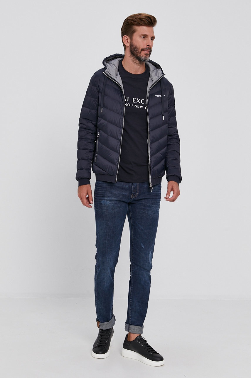 

Пуховая куртка Armani Exchange мужская цвет синий зимняя