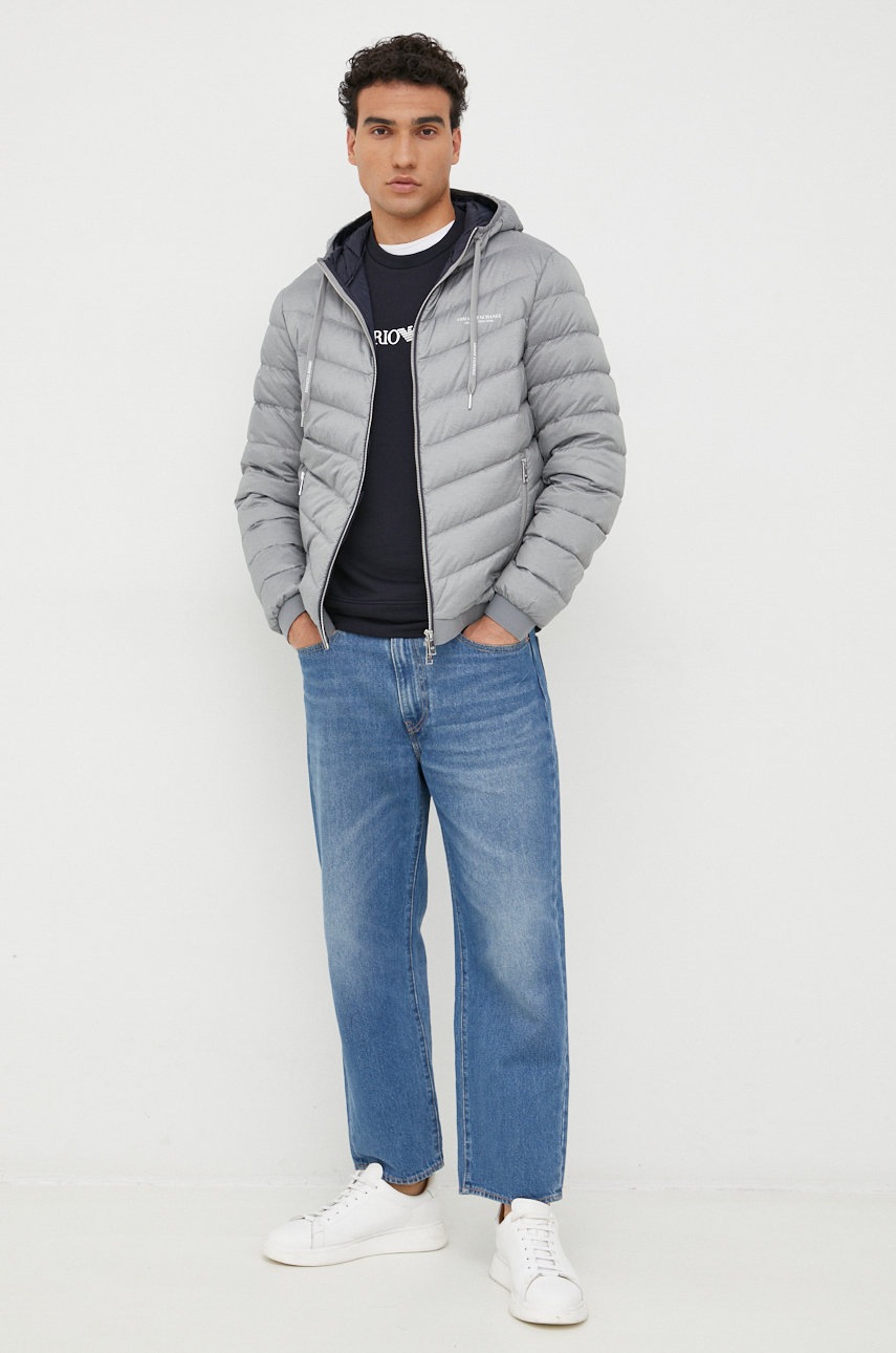 

Пуховая куртка Armani Exchange мужская цвет серый зимняя