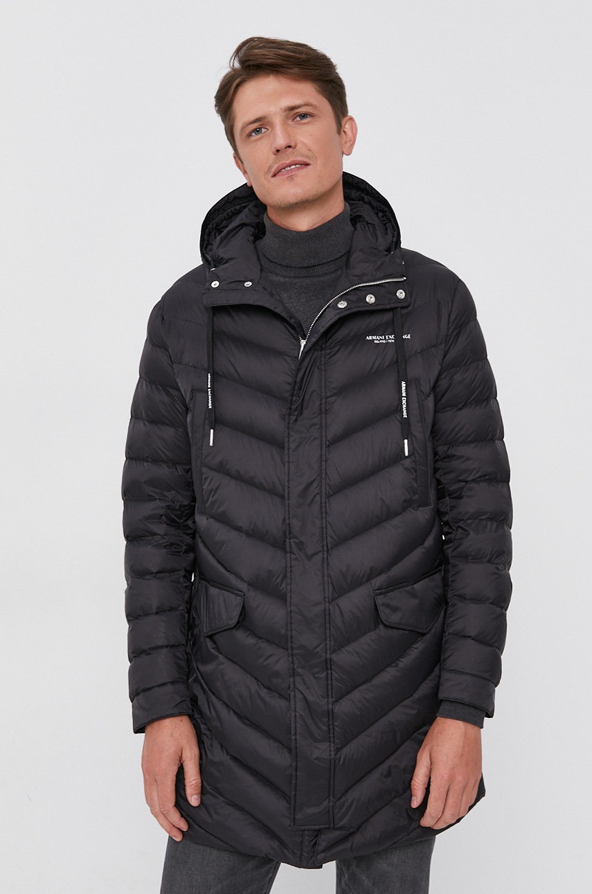 

Пуховая куртка Armani Exchange мужская цвет чёрный зимняя