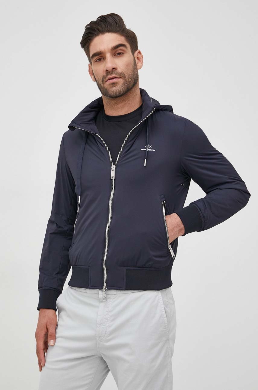 

Яке Armani Exchange мъжка в тъмносиньо с преходна изолация, Тъмносин