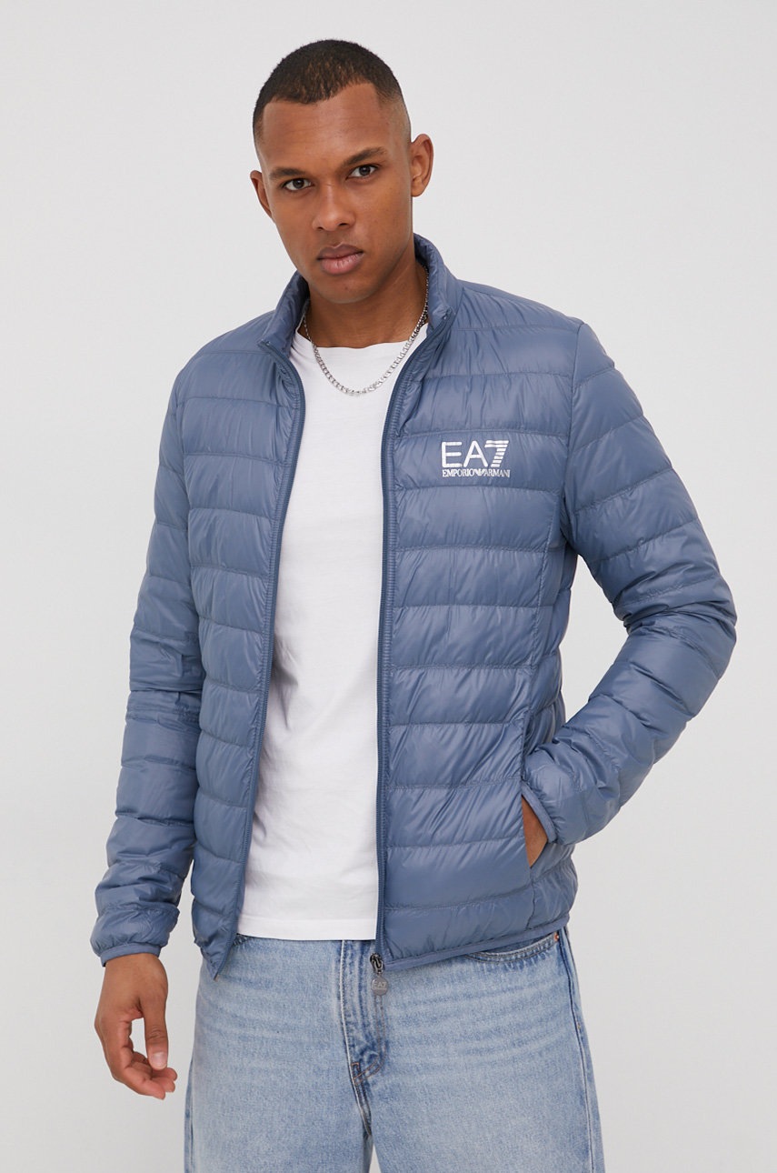 

Пухено яке EA7 Emporio Armani мъжка с преходна изолация, Син