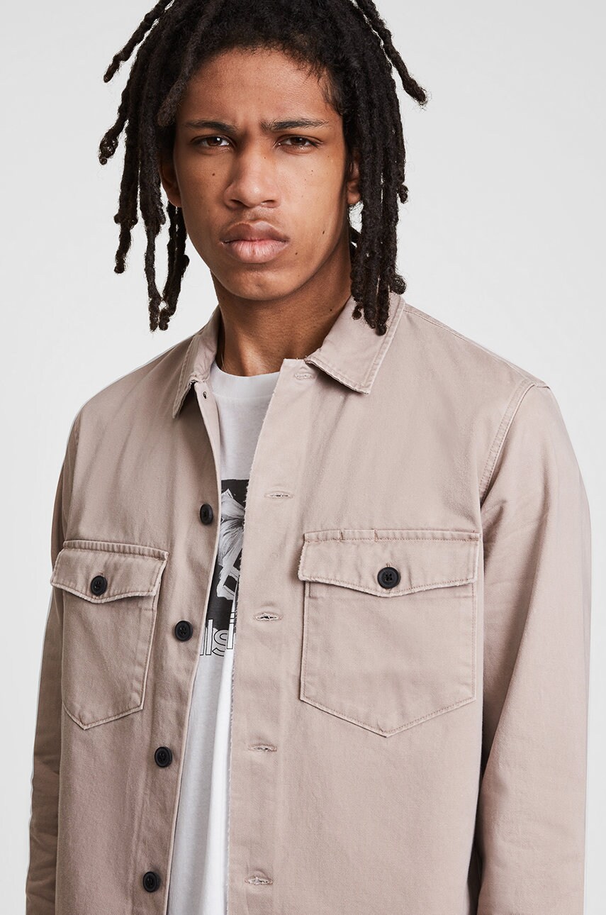 

Куртка AllSaints чоловіча колір сірий перехідна