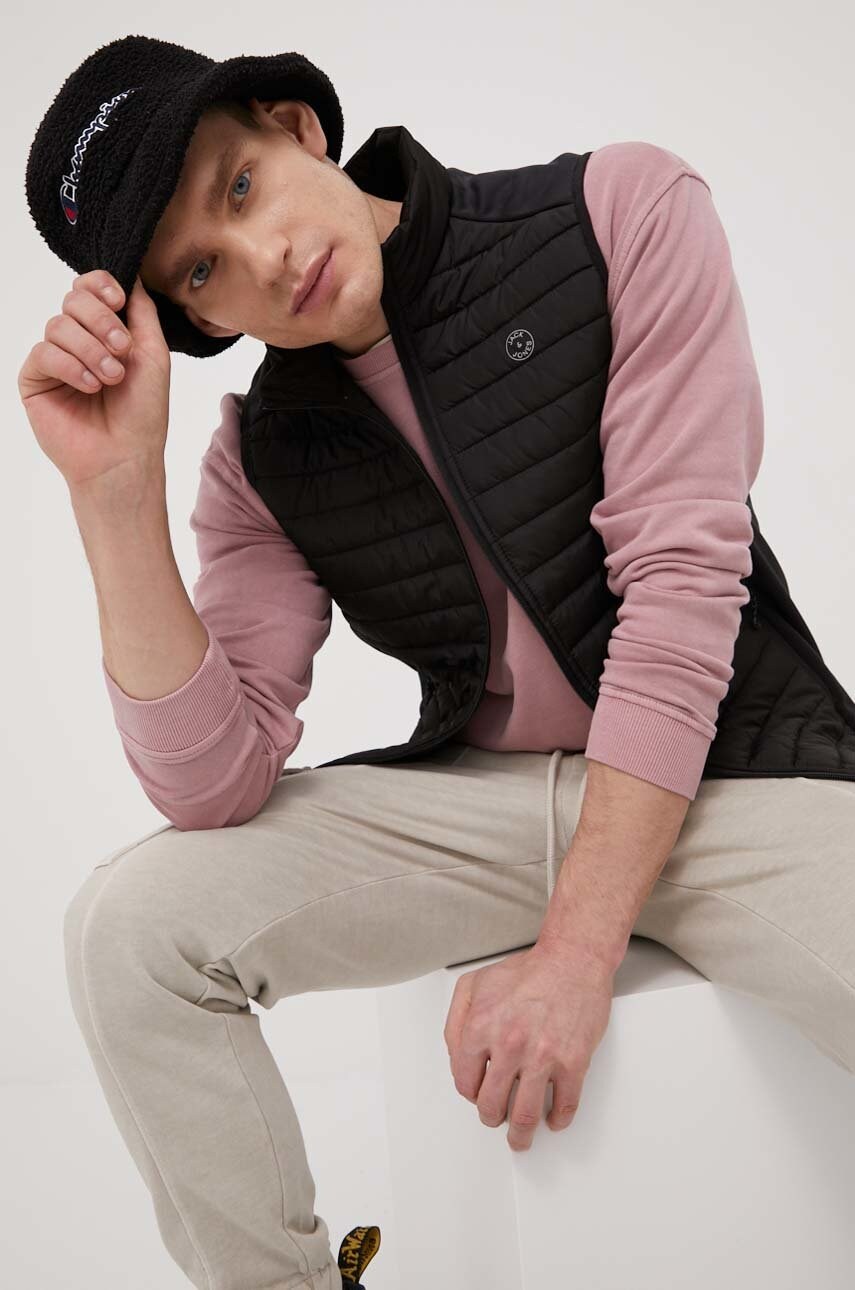 Jack & jones vesta barbati, culoarea negru, de tranzitie