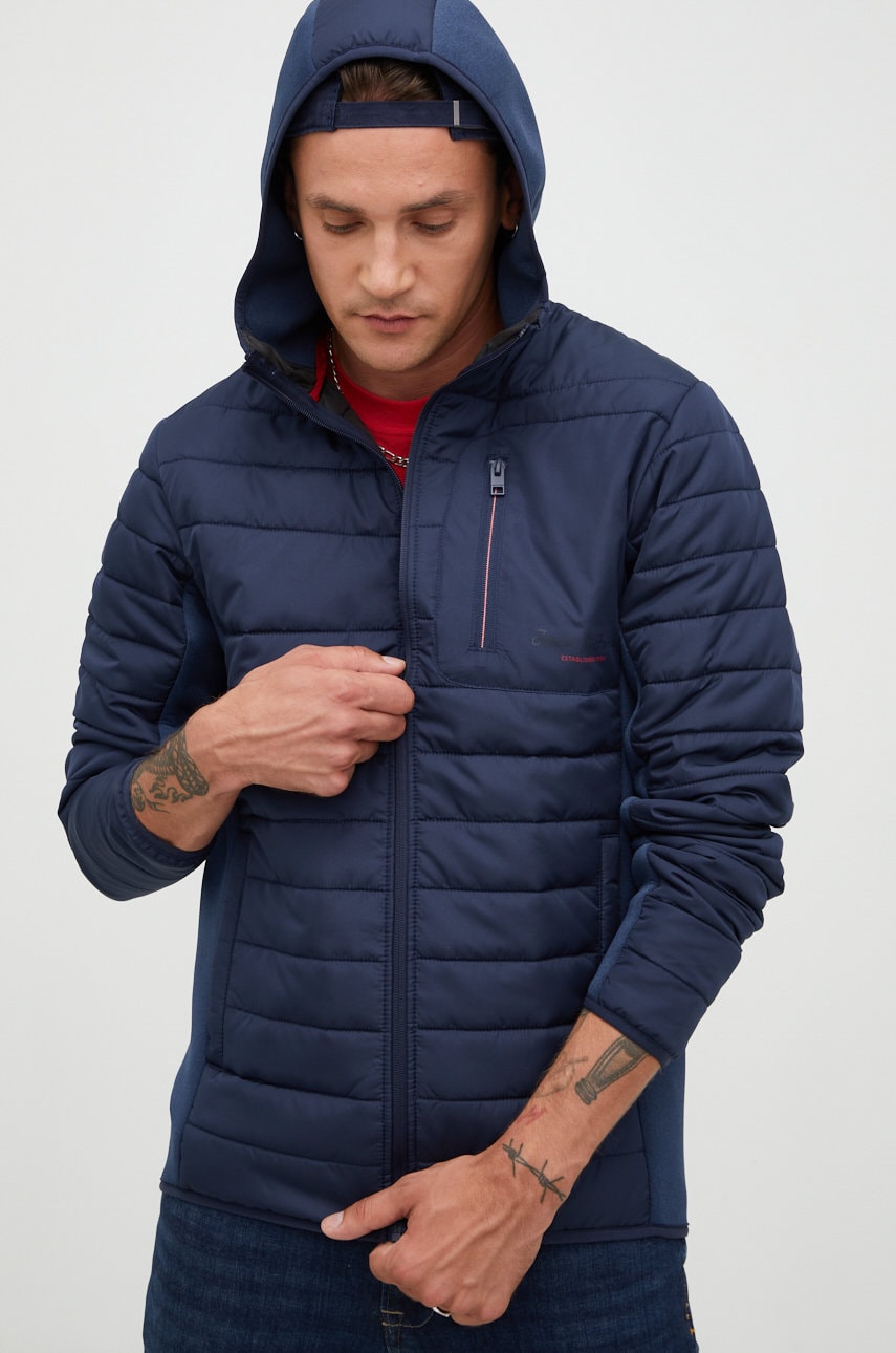 Jack & jones geaca jcoberg barbati, culoarea albastru marin, de tranzitie