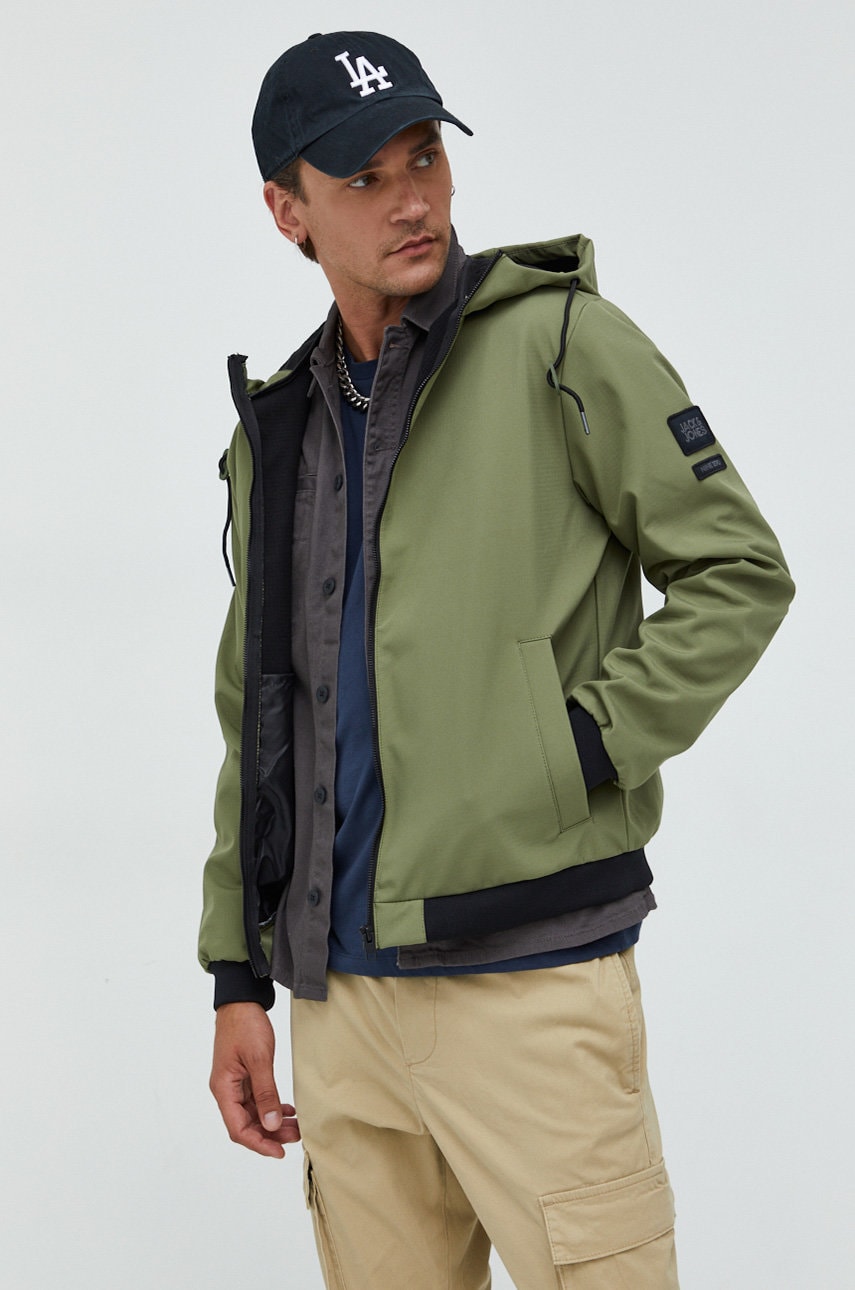 Jack & jones geaca jcoclassic barbati, culoarea verde, de tranzitie