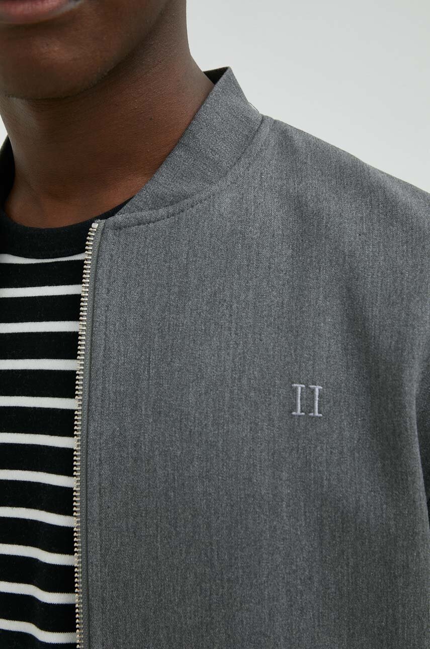 Μπουφάν bomber Les Deux ανδρικά, χρώμα: γκρι φωτογραφία