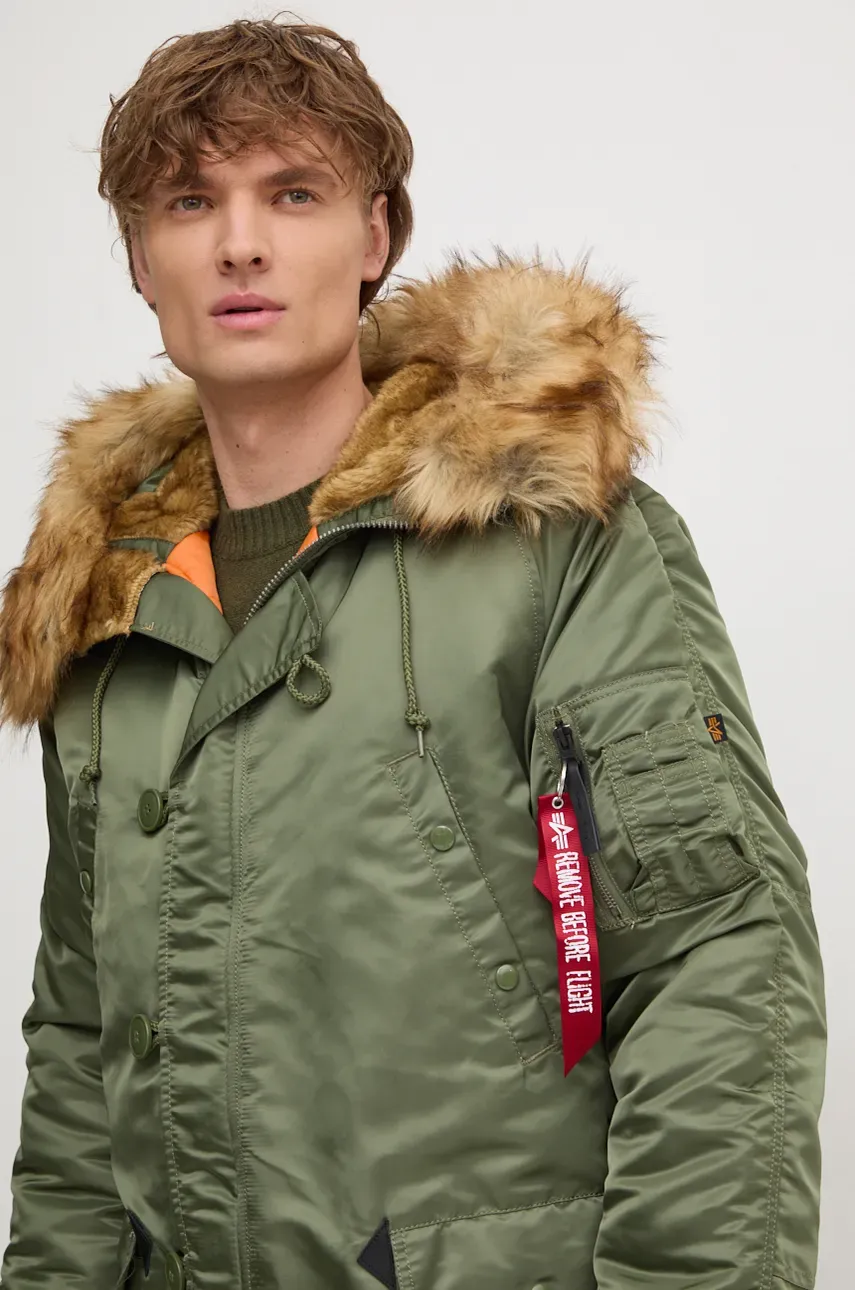 Jakna Alpha Industries N3B VF 59 Za Muškarce, Boja: Zelena, Za Zimu, 103141.01-green