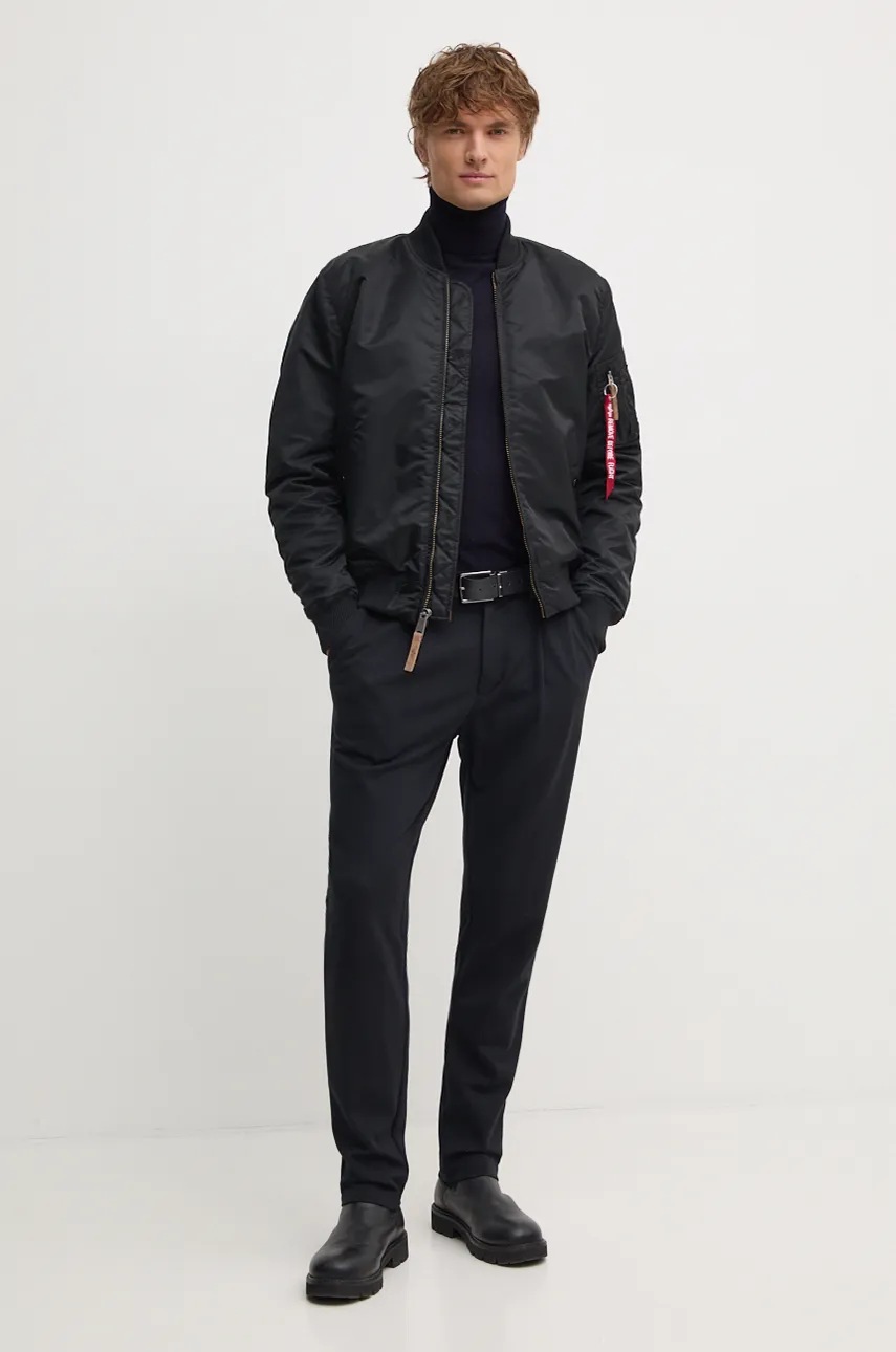 Куртка-бомбер Alpha Industries MA-1 VF 59 мужской цвет чёрный переходная 191118.03