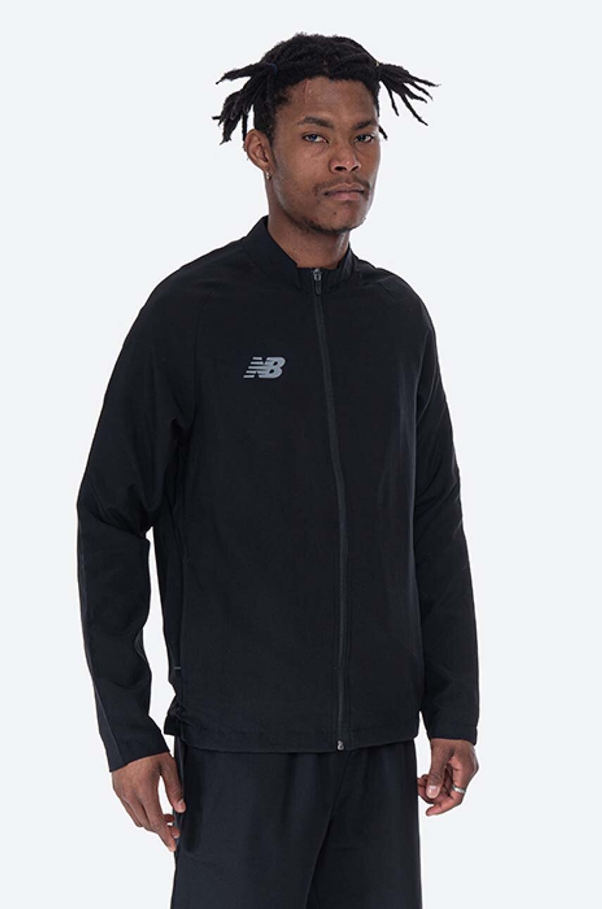 New Balance geacă Teamwear barbati, culoarea negru, de tranzitie EMJ9041BK-1BK