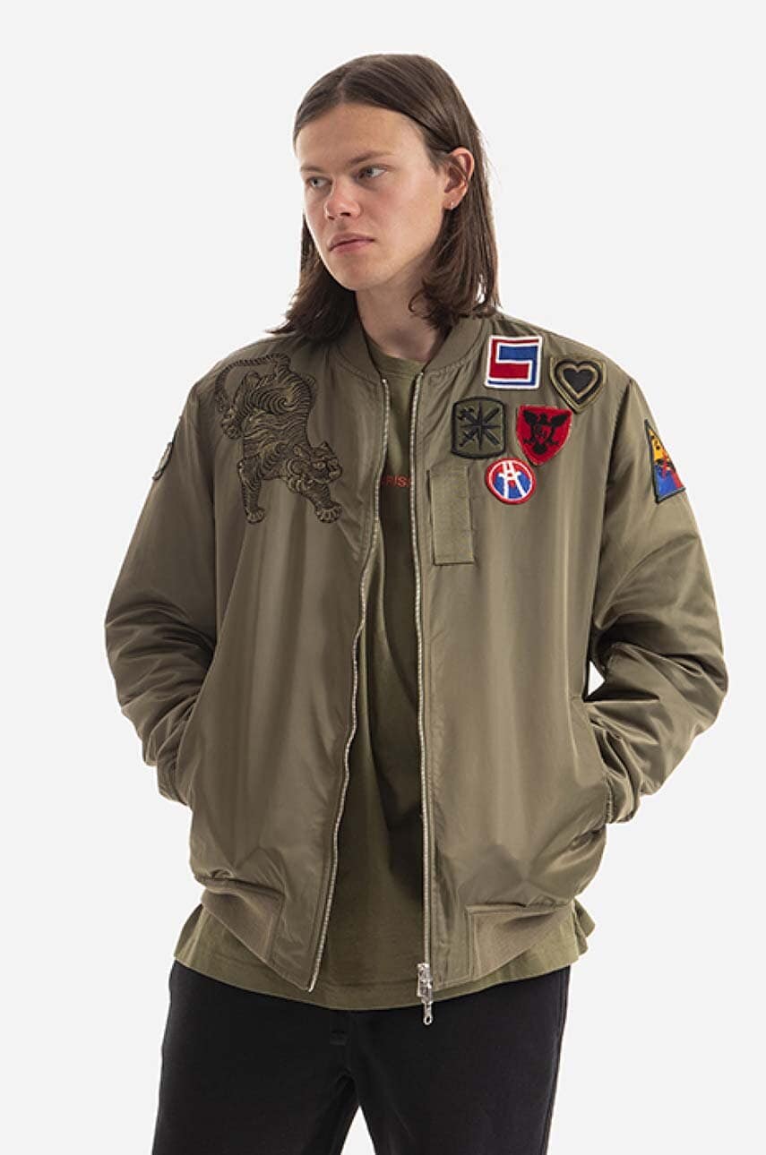 Maharishi geacă bomber cu două fețe bărbați, culoarea verde, de tranziție 8046.OLIVE-OLIVE Maharishi geacă bomber cu două fețe bărbați, culoarea verde, de tranziție 8046.OLIVE-OLIVE