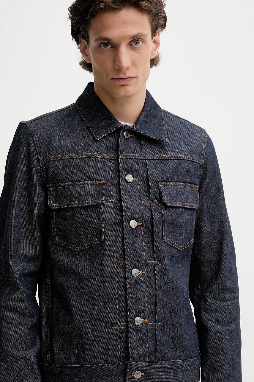 Βαμβακερό τζιν μπουφάν A.P.C. Kurtka A.P.C. Veste Jean Work CODBS-H02191 INDIGO χρώμα: ναυτικό μπλε φωτογραφία