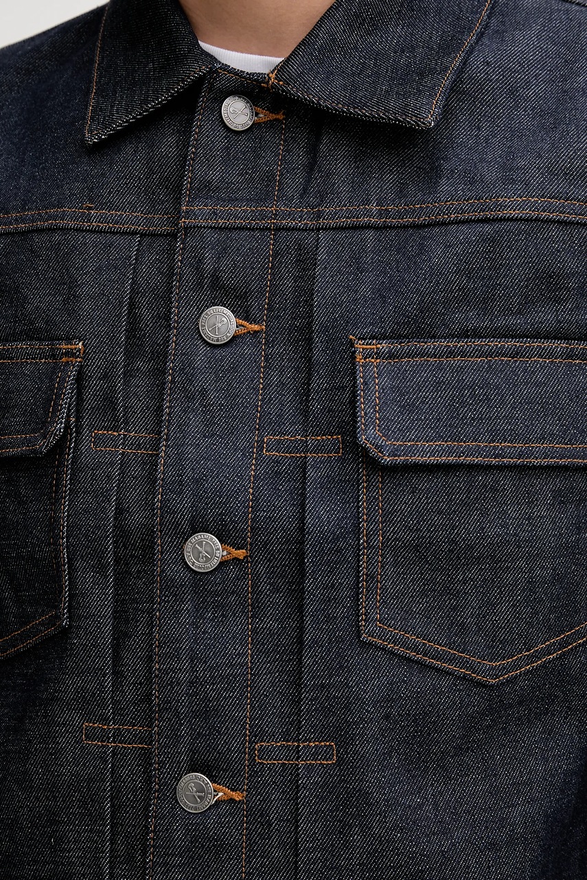 Βαμβακερό τζιν μπουφάν A.P.C. Kurtka A.P.C. Veste Jean Work CODBS-H02191 INDIGO χρώμα: ναυτικό μπλε φωτογραφία