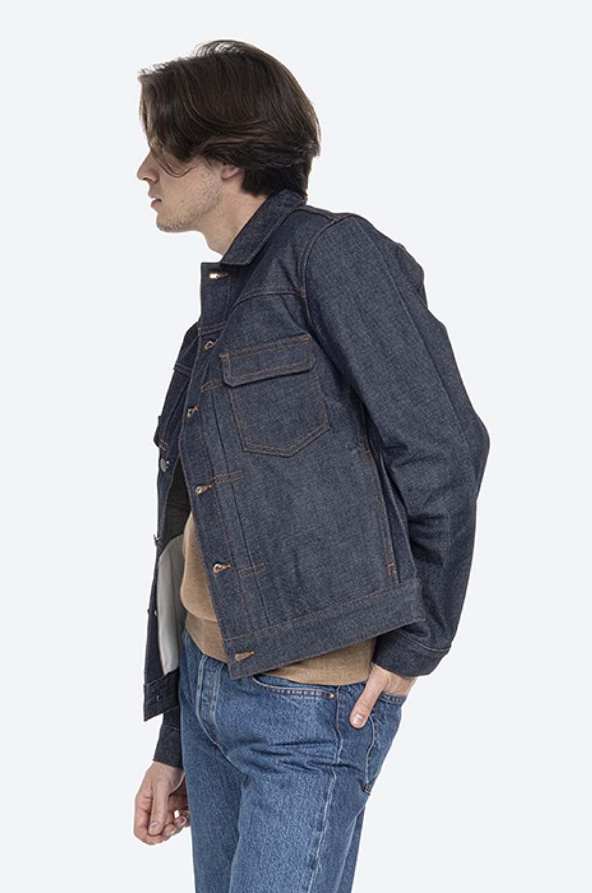 Βαμβακερό τζιν μπουφάν A.P.C. Kurtka A.P.C. Veste Jean Work CODBS-H02191 INDIGO χρώμα: ναυτικό μπλε φωτογραφία