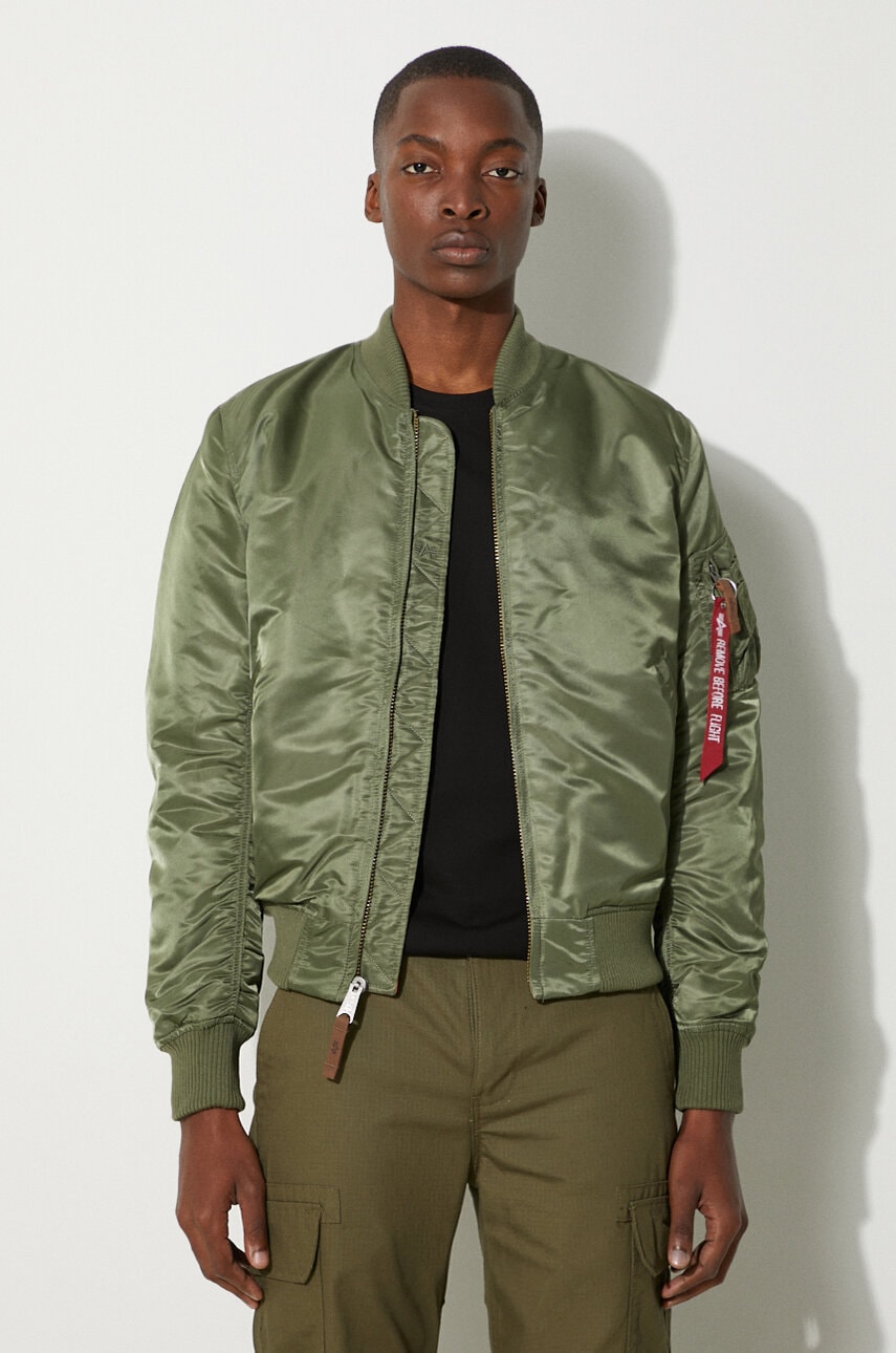 Bomber jakna Alpha Industries MA 1 VF 59 za muškarce, boja: zelena, za prijelazno razdoblje, 191118.01-green