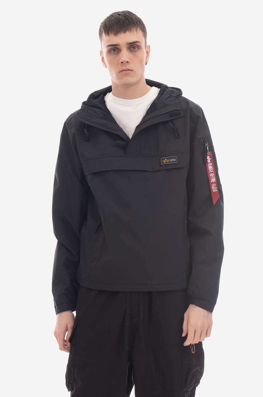 Alpha Industries geacă Performance Anorak 106101 03 barbati, culoarea negru, de tranzitie 106101.03-black