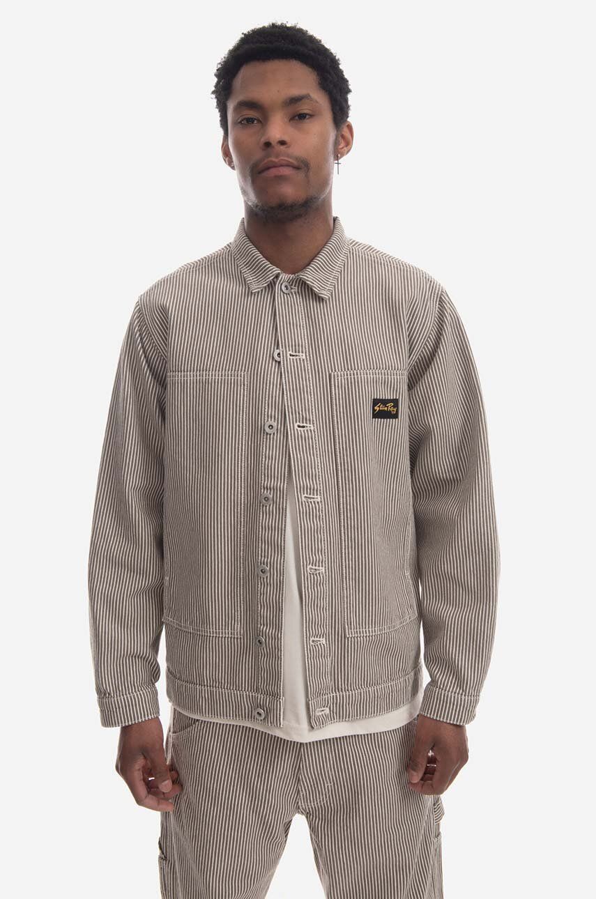 Bunda Stan Ray Box Jacket SS23036DUS pánská, béžová barva, přechodná, oversize