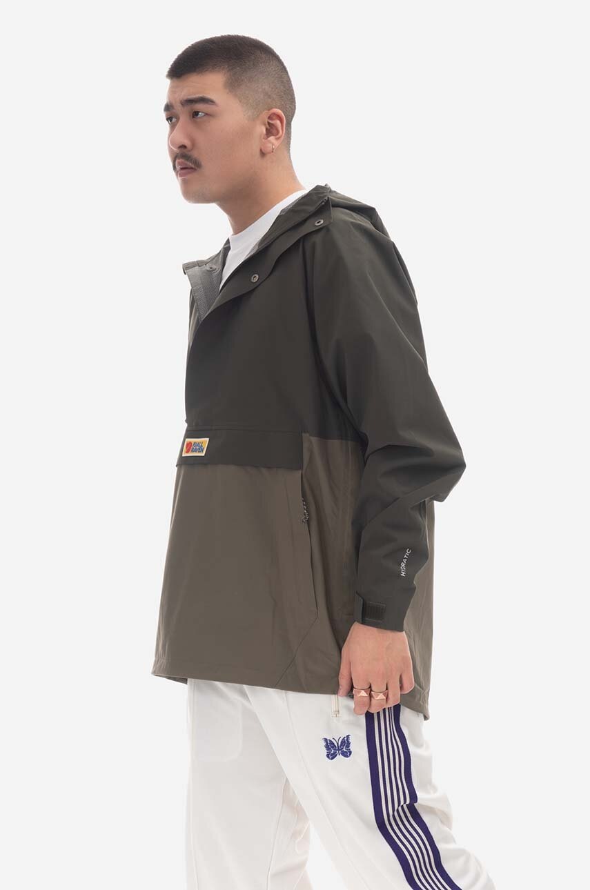 Fjallraven geacă de ploaie Vardag Hydratic Anorak bărbați, culoarea verde, de tranziție F23784