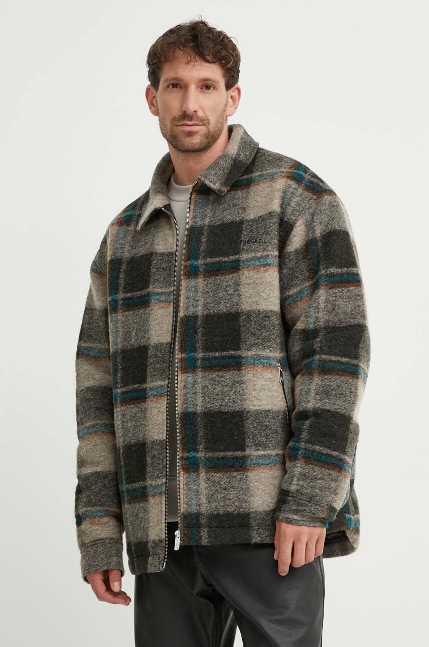 

Яке с вълна Filling Pieces Flannel в сиво преходен модел 60622209927, Сив