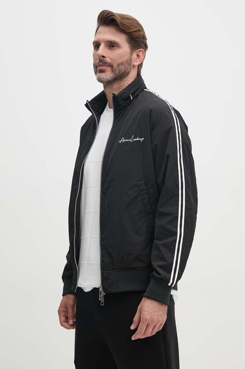 Armani Exchange geaca barbati, culoarea negru, de tranzitie, oversize, 8NZB99 ZNXXZ