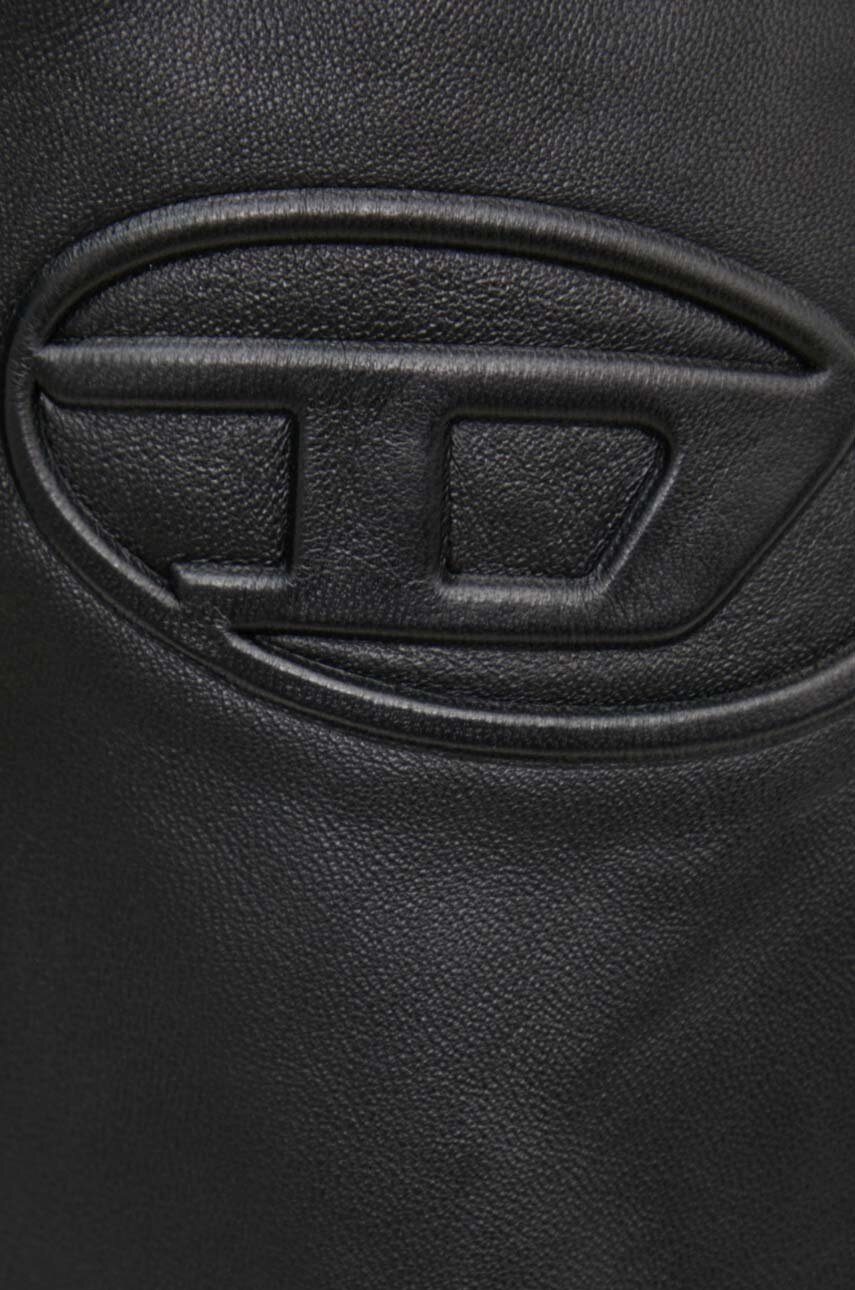 Δερμάτινο μπουφάν Diesel L-CARVER ανδρικό, χρώμα: μαύρο, A14436.0AJIR φωτογραφία