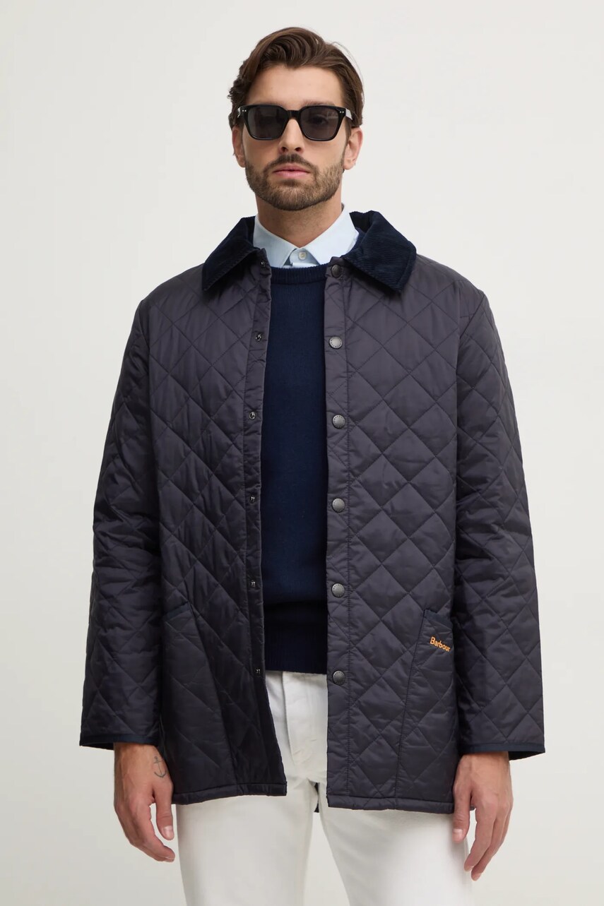Barbour geaca le Quilt barbati, culoarea albastru marin, de tranzitie, MQU0001