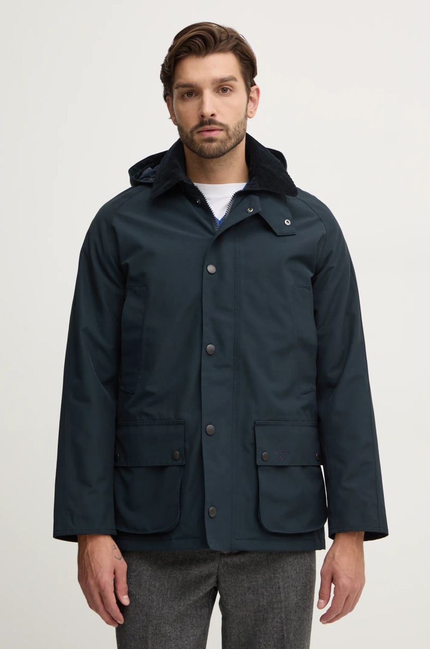 Barbour geaca Winter Ashby Jacket barbati, culoarea albastru marin, de tranzitie, MWB1001