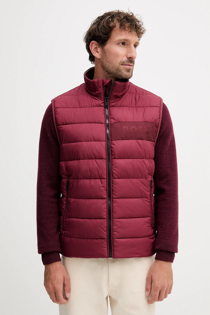 BOSS vestă culoarea bleumarin, de tranziție, 50518375 BOSS vestă culoarea bleumarin, de tranziție, 50518375