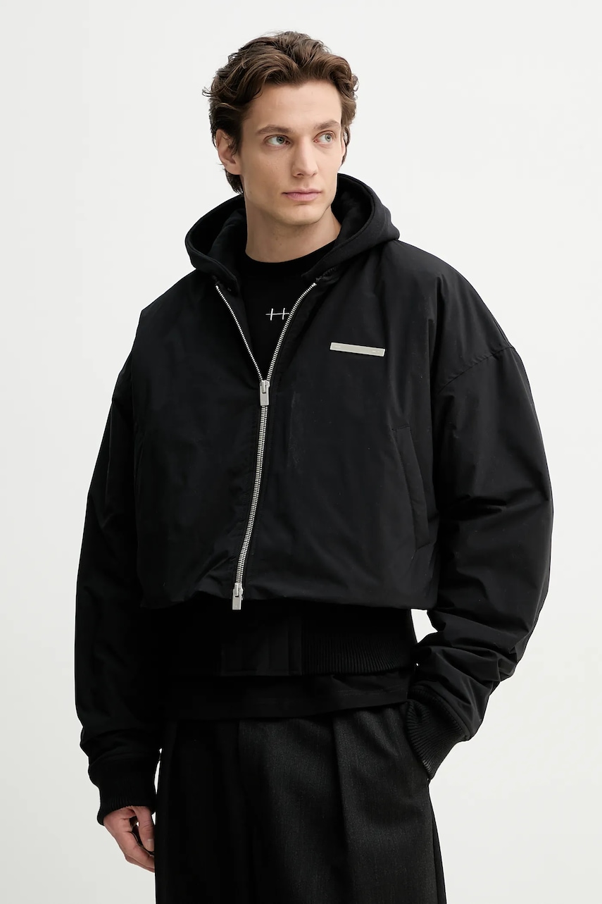 Heliot Emil geacă bomber culoarea negru, de iarna, PRESS25_M_02_100_BLK01_CO