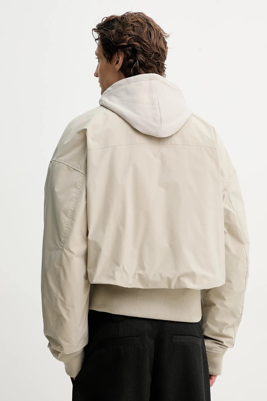 Μπουφάν bomber Heliot Emil χρώμα: μπεζ, PRESS25_M_02_100_ST18_CO φωτογραφία