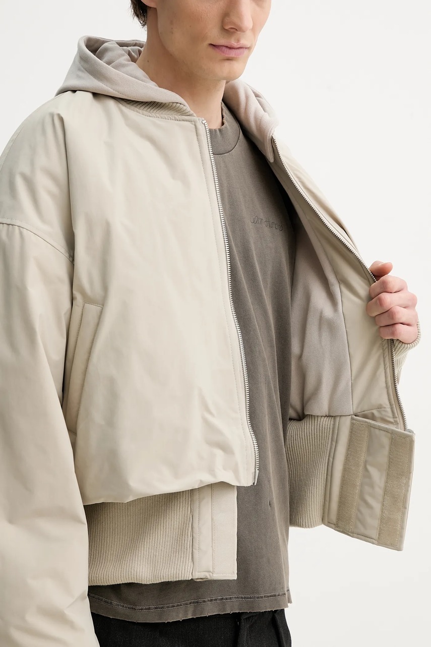 Μπουφάν bomber Heliot Emil χρώμα: μπεζ, PRESS25_M_02_100_ST18_CO φωτογραφία