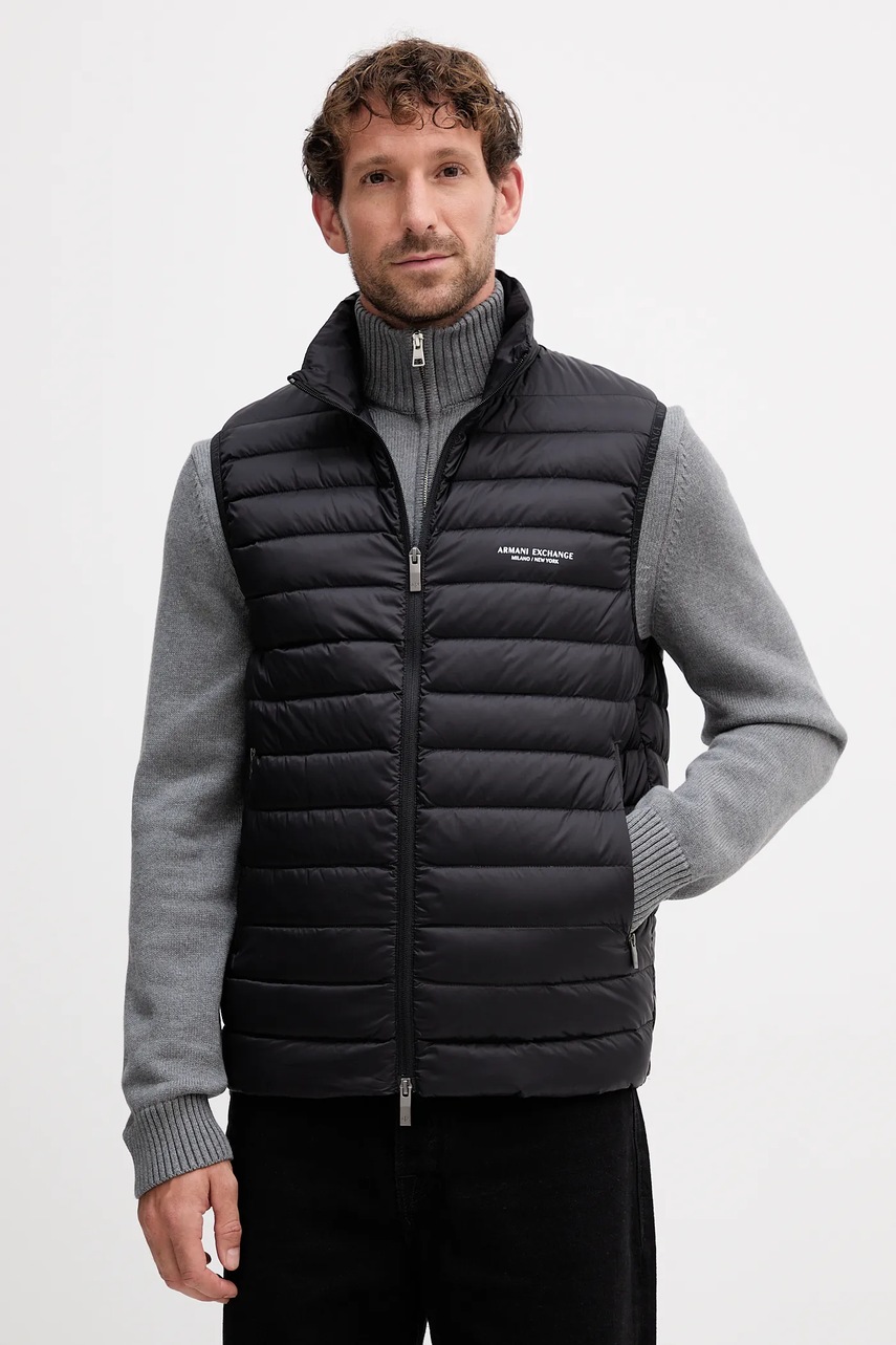 Armani Exchange vestă de puf culoarea negru, de iarna, XM001576 AF16927