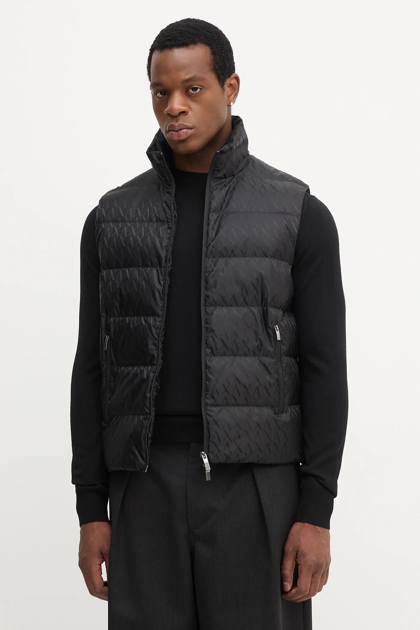 Levně Péřová vesta Armani Exchange černá barva, zimní, XM001581 AF16628
