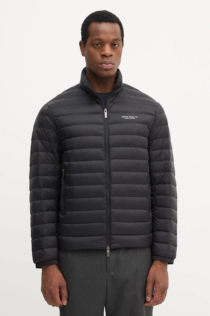 Levně Péřová bunda Armani Exchange černá barva, přechodná, XM001919 AF16927