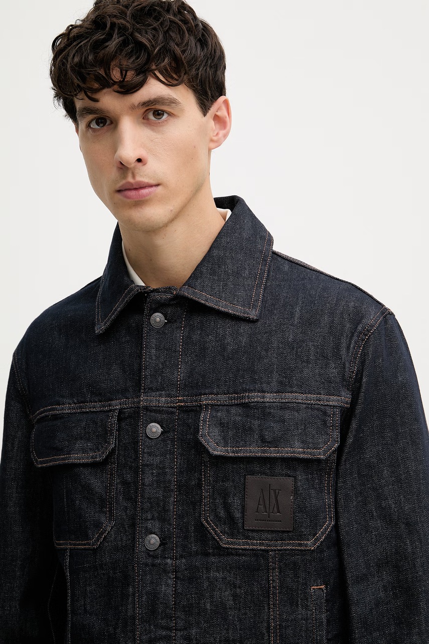 Armani Exchange bunda pánská džínová (obrázek 4)